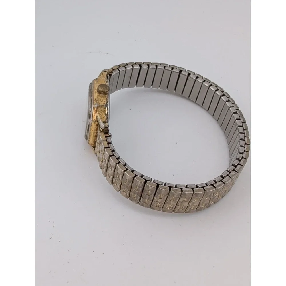 Vintage Timex Women's Watch 17mm Case Gold Stretch Band- New Battery